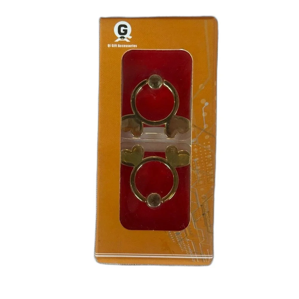 New Open Box Cell Phone Ring Stand 2 Pack Red Hearts Stick On 360 Rotation